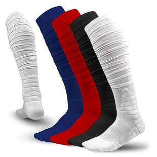 Cross-Border Men's Rugby Socks, Extra Long Pile Socks, Thickened Cushioning, High Tube, Non-Slip Towel Bottom Football Socks Wholesale