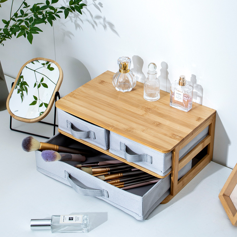 Caja de almacenamiento de cosméticos escritorio de alta sensación tocador lápiz labial ceja caja de acabado de gran capacidad de productos de cuidado de la piel estante