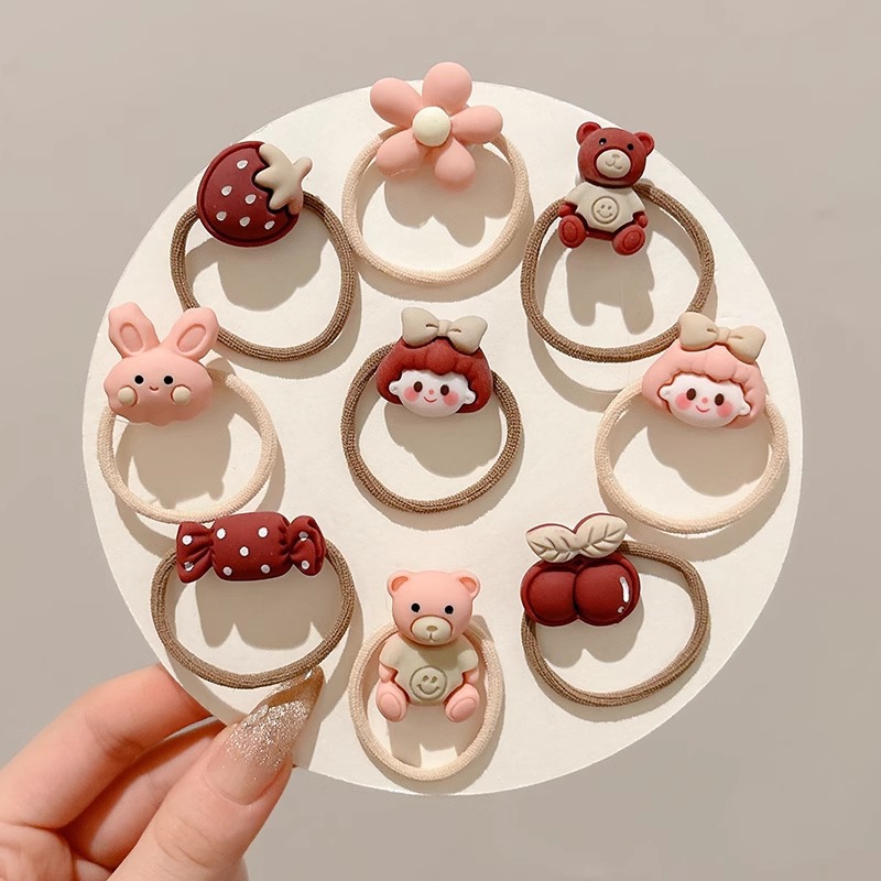 Cuerdas de cabello para niños anillo de cabello de pulgar toque de cabello para bebés cuerdas de cabello para niñas de alta elasticidad no lesionar banda de cabello para niñas