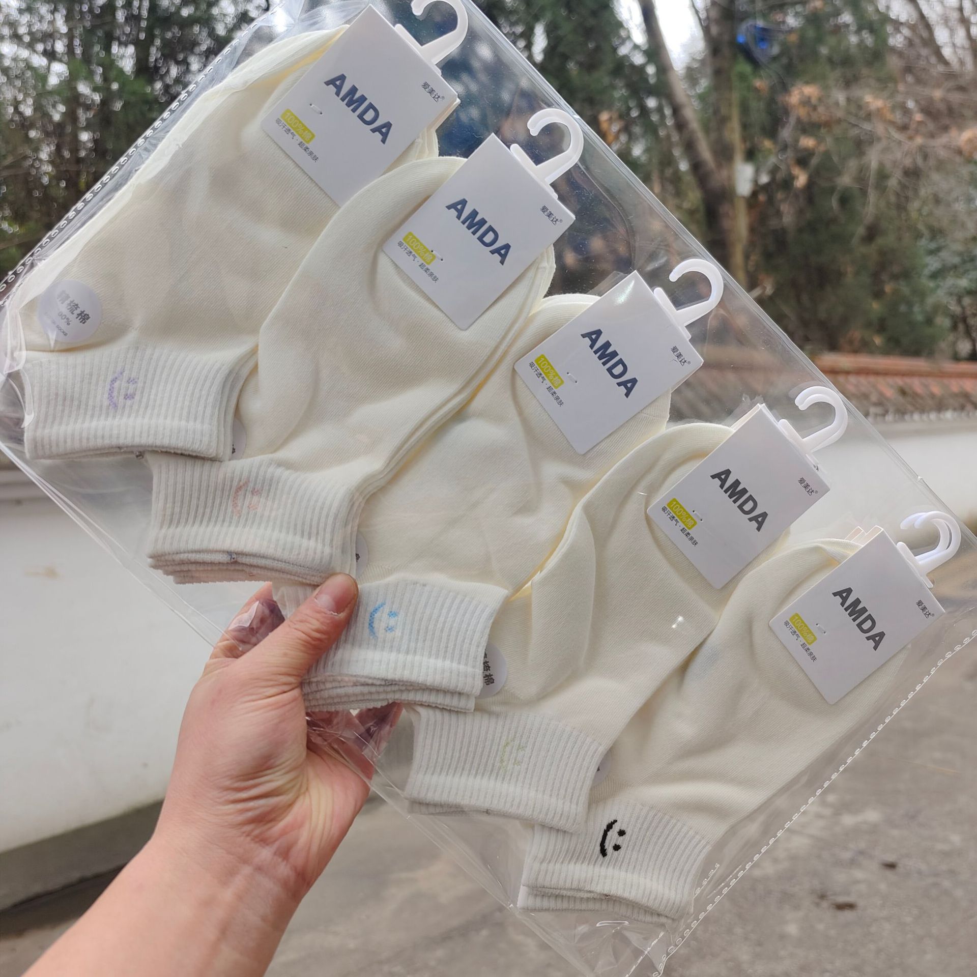 Aimida primavera y verano de las mujeres de algodón fino corto deportes barco Calcetines de moda fresco cómodo sudor-absorbente transpirable rayas finas