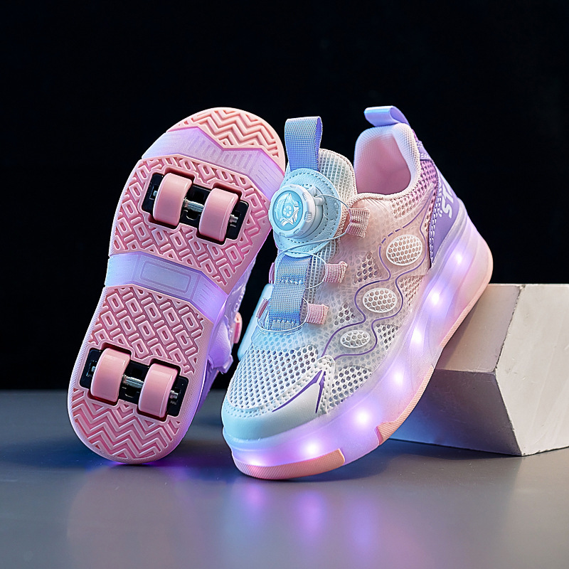 Roller Shoes for Girls, Summer 2026 New Model, 4-Wheel Children's Roller Shoes, Breathable Sports Skates, Single Mesh for Boys
