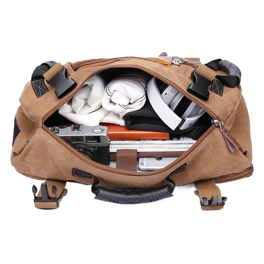 Mochila de lona vintage – estilo coreano retro, gran capacidad, uso escolar y de viaje image 1