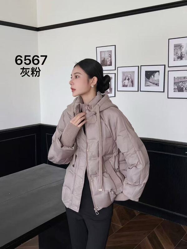 25新款秋冬针织连帽白鸭绒欧货宽松百搭时尚毛线袖女外套|undefined