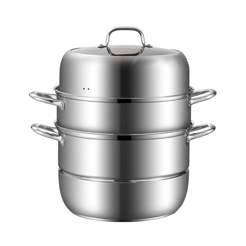 Thickened stainless steel steamer household double-layer three-layer steamer large-capacity multi-purpose soup steamer steamer fish pot gift pot