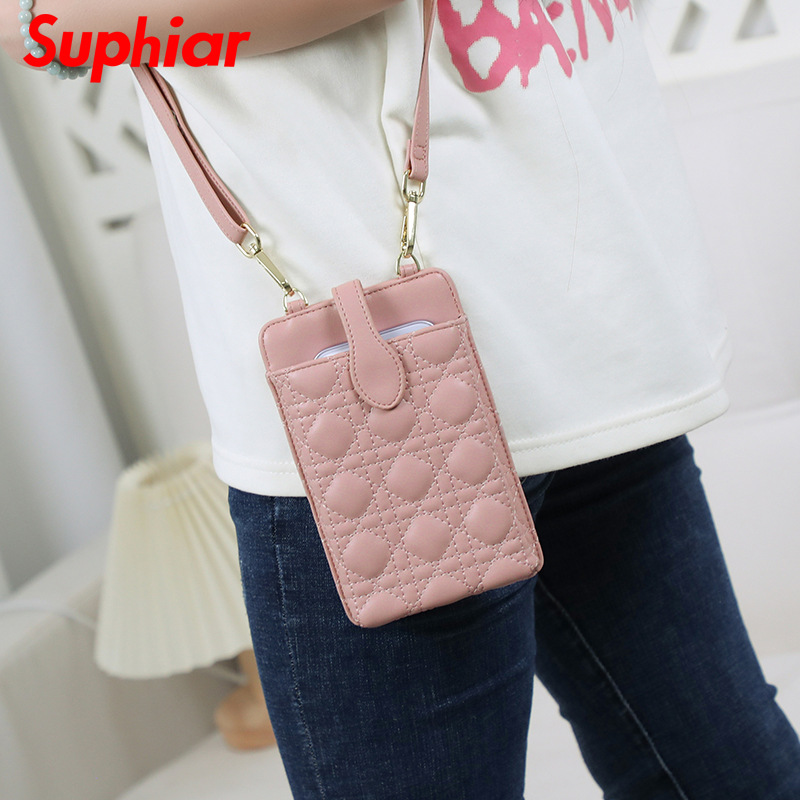 Mini bolso pu verano nuevo bolso de teléfono general japonés y coreano bordado de moda mujer hombro bolso de teléfono
