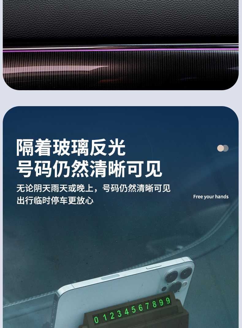 Multifunctional Car Anti-Slip Mat for Mobile Phones, Dashboard Pvc Phone Holder Mat, Parking Sign Dropshipping