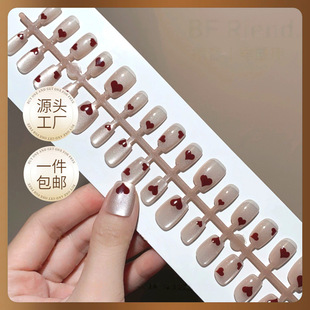 3026# hand-worn armour semi-handmade pure hand-made nail art fake nail patch cat's eye finished product wholesale