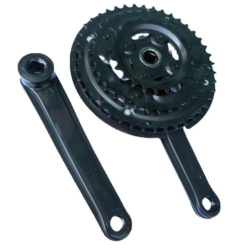 Mountain bike crankset 152170 plastic-coated bicycle accessories wheel disc 42T48T three-piece speed square hole crank accessories