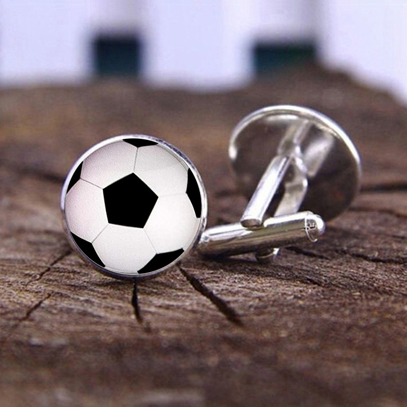 Sports Football Blue Basketball Rugby Cufflinks Men Fashion Accessory Silver French Style Shirt Cufflinks Small Gift