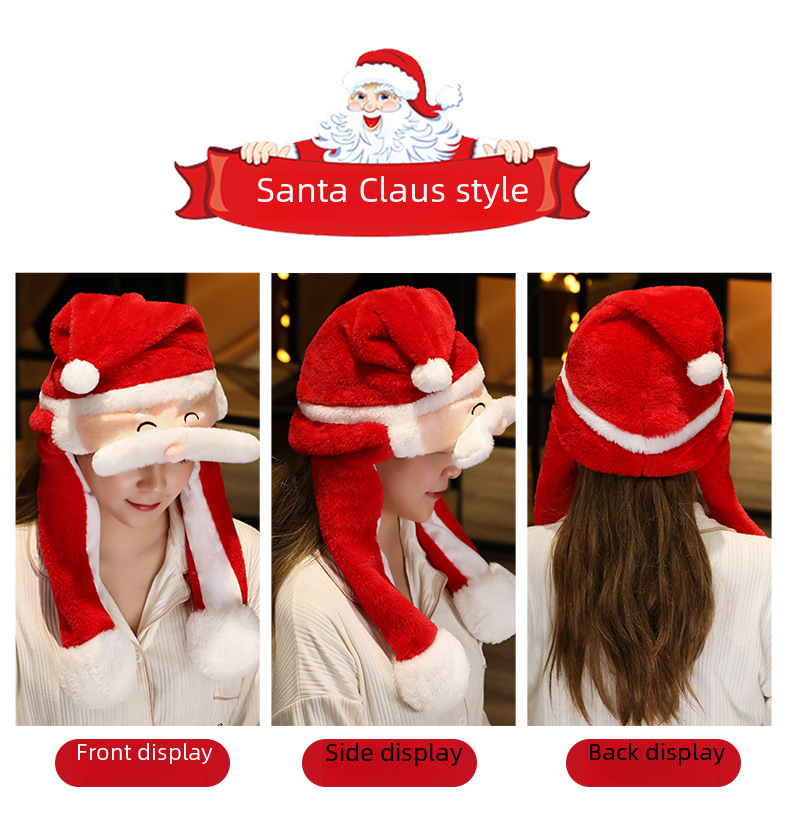 Cappello di babbo natale con orecchie mobili decorazione natalizia_voghion.com