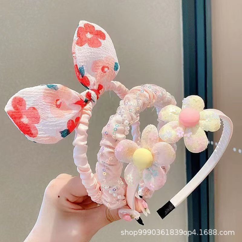 Xingdailu 子供用ヘアバンド女の子用、新鮮でかわいい、滑り止めヘアクリップ、ベビーウサギの耳リボンヘッドバンド|undefined