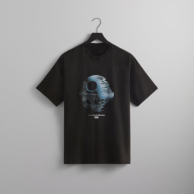 STAR WARS/Kith Death Star Tee Star Wars Death Star T-shirt with ribbed neckline
