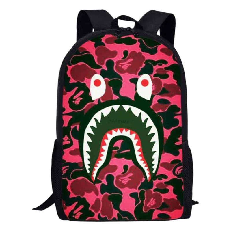 Estudiante de la escuela primaria mochila camuflaje tiburón logotipo imprimible de gran capacidad Mochila para niños mochila de dibujos animados transfronteriza entrega