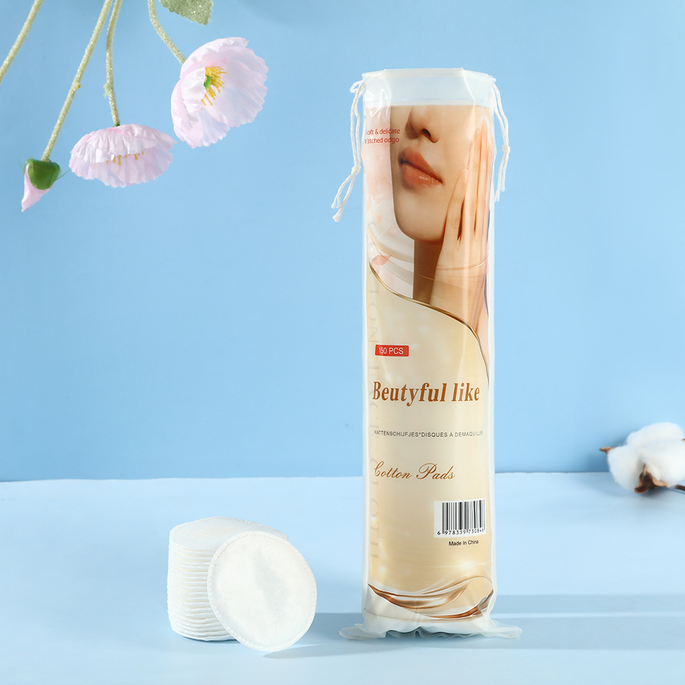 150 piezas de algodón redondo algodón maquillaje simple piel algodón desmaquillaje herramientas de limpieza facial algodón desechable al por mayor
