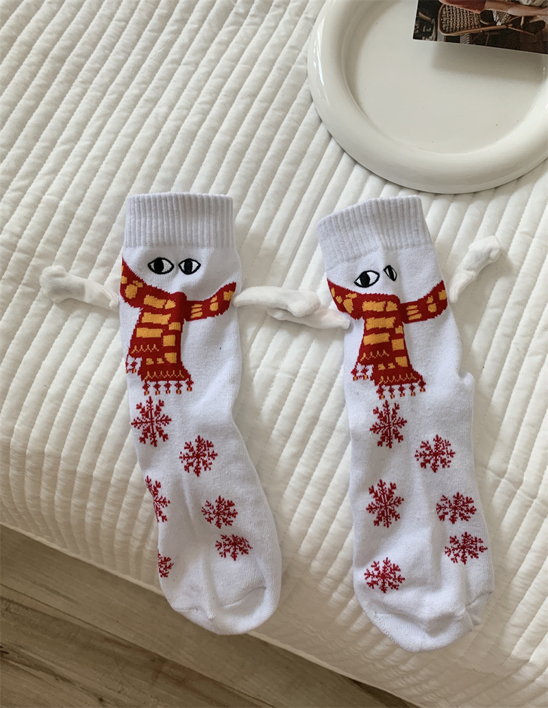 화이트 스카프 [크리스마스 핸드 양말] 맨손 양말