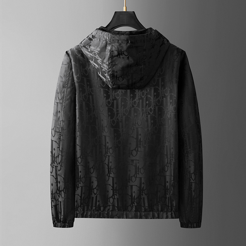 European Station High-end Fashion Brand Jacquard Hooded Casual Men's Jacket 2024 Autumn New Ruffian Handsome Dark Pattern Jacket for Men