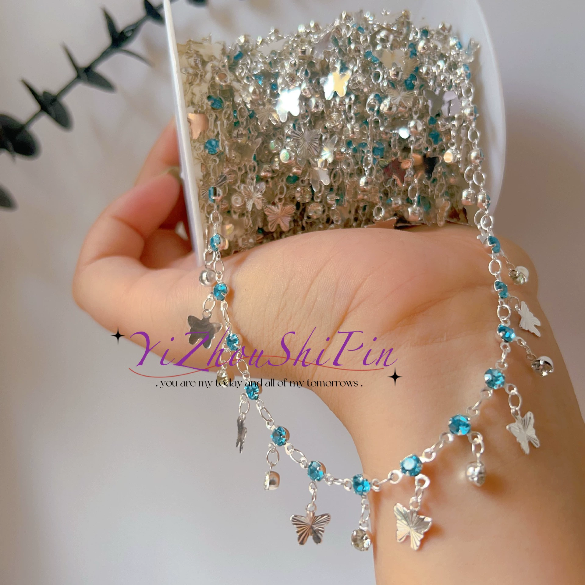 Chain, accessory handmade, copper Hanfu with tassels, DIY