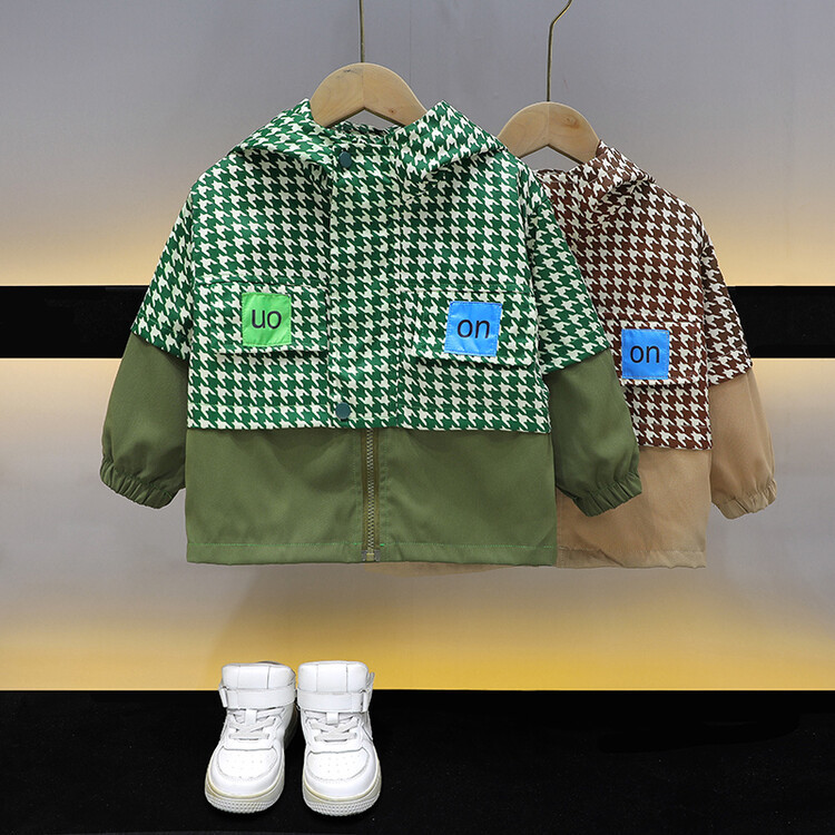 Boys' 2338 on coat 2023 Spring and Autumn new children's handsome hooded windbreaker baby clothes_voghion.com