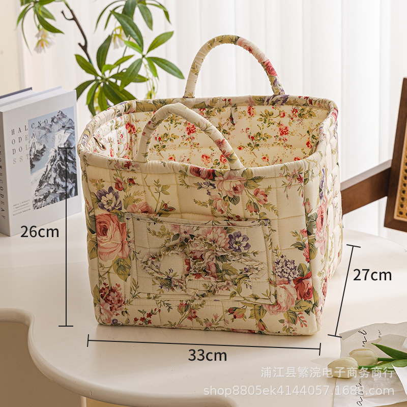 対外貿易輸出家庭布芸収納バスケット韓国式田園風携帯下着雑物整理枠機洗濯収納バスケット