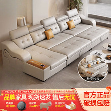沙发床折叠两用简约小户型现代客厅新款多功能可储物真皮沙发