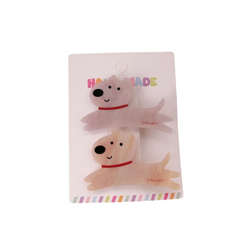 Diversión adolescente dulce acrílico perrito clip de cabello de dibujos animados lateral clip de bang clip de cabello adorable clip de boca de pato tocado