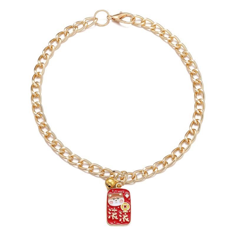 Collar de gato decorativo de dibujos animados lindo Geely colgante de texto de aleación de la Etiqueta de perro Cadena de mascotas al por mayor