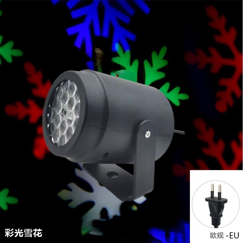 Mini proyector navideño con 16 patrones, copos de nieve y árbol de Navidad, lámpara decorativa giratoria