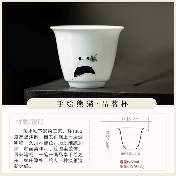 DH-hand-painted panda-tea cup (A)