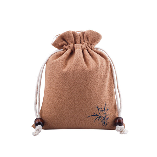 Manufacturer Wenwan cloth bag drawstring lucky bag Buddha beads bracelet bag jewelry canvas storage bag tips