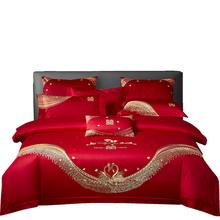 7bd140s支婚庆四件套大红色喜被子结婚六十件套刺绣婚房床上用品