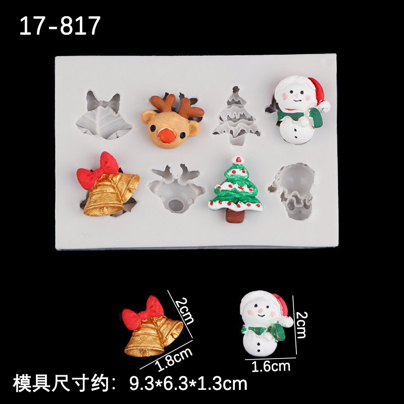 Navidad serie muñeco de nieve árbol de Navidad de dibujos animados accesorios molde de silicona de resina epoxi fondant decoración de chocolate para hornear