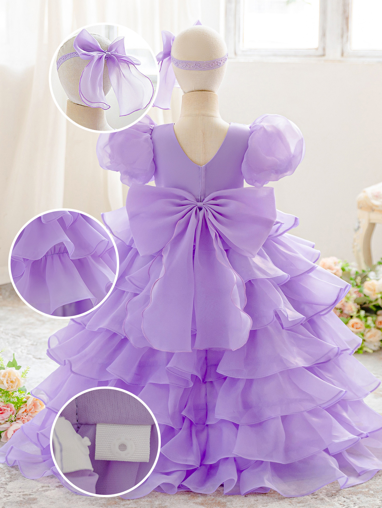 Nuevo vestido de noche de niñas pastel vestido de trailing vestido de oganza vestido de cumpleaños de niñas vestido de niños vestido
