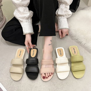 slippers Women's Summer Outfit ins Flat Open Toe Cyber Celebrity slippers Seaside Holiday slippers Wholesale slippers