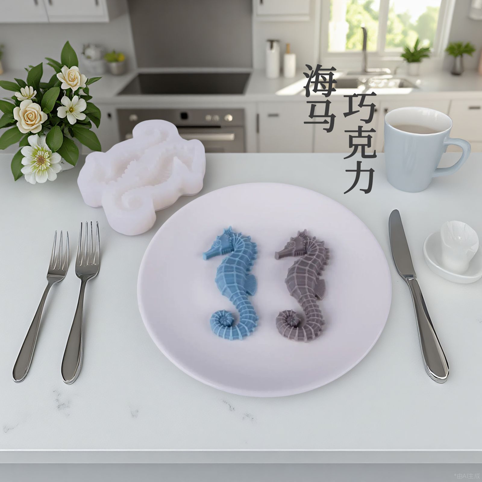 Molde Silicona Medusa/Seahorse — Pudín, Gelatina, Chocolate