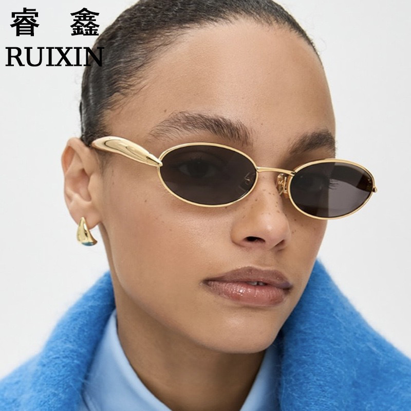 新款个性复古椭圆框小框太阳镜沙丁鱼欧美跨境眼镜男女士百搭墨镜|undefined