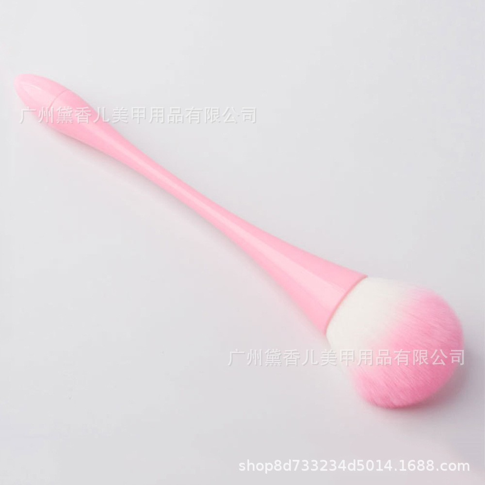 Brocha para Polvo de Manicura y Maquillaje de Nylon Suave para Limpieza de Uñas y Colorete