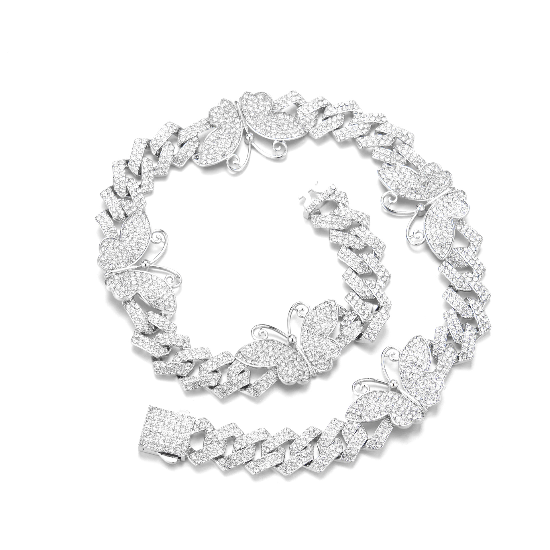 Fashion Butterfly Alloy Inlay Rhinestones Womenu0027S Necklace 1 Piece