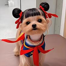 宠物假发套狗狗假发cospla道具宠物头饰哪吒头饰搞笑货源稳定批发