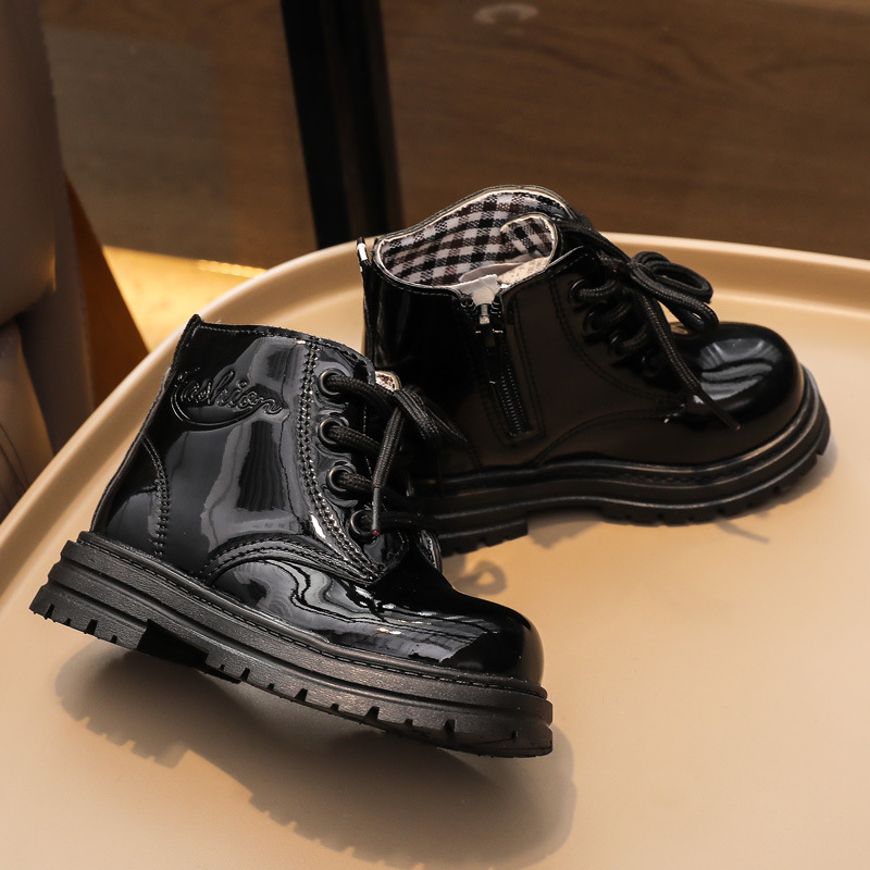 Children's Martin 2024 new girls' autumn and winter short British style boys' single boots_voghion.com