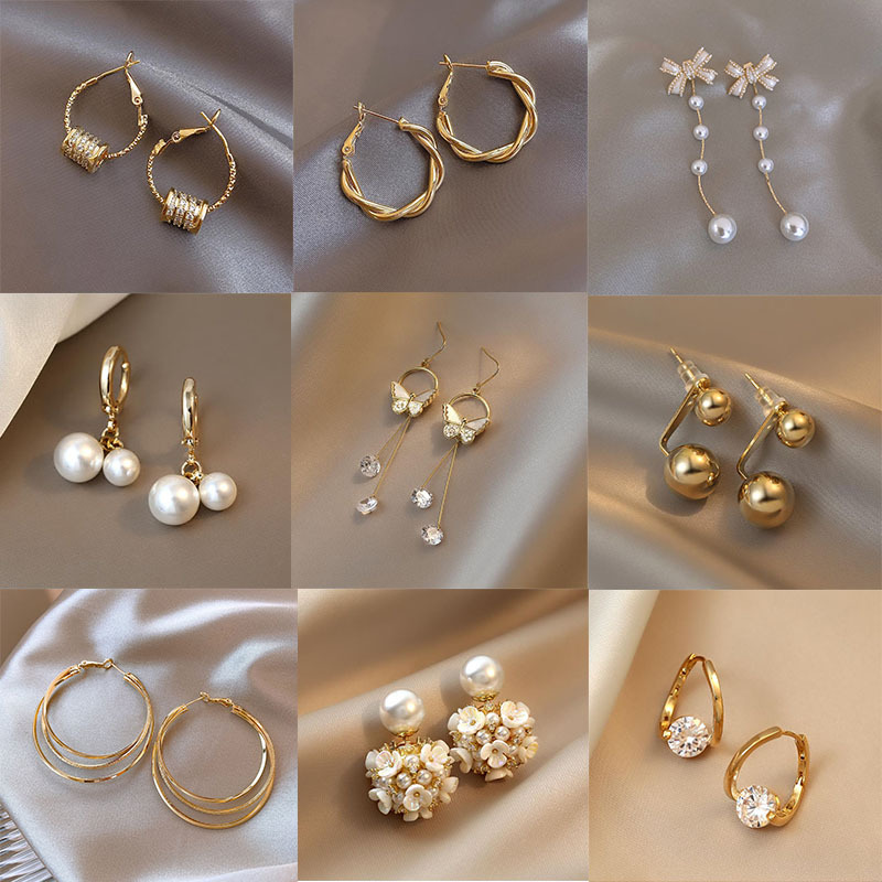 6g Weight Sweet Flower Alloy Plating Inlay Artificial Diamond Women's Drop Earrings Ear Studs
