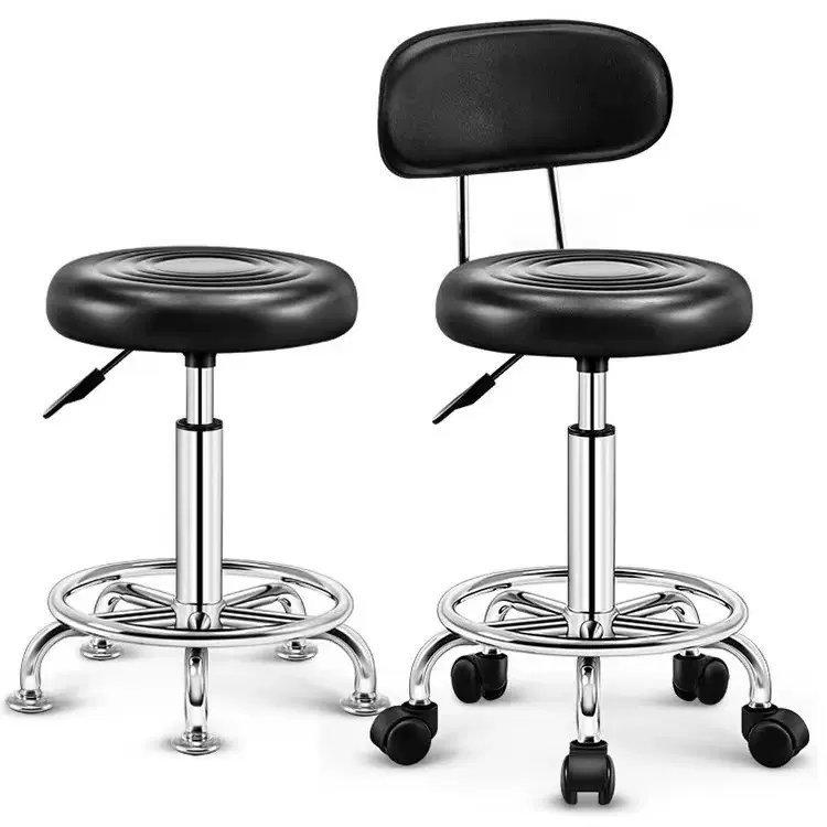 吧台小圆凳理发美容滑轮椅子实验室升降旋转学校车间家用大工作凳