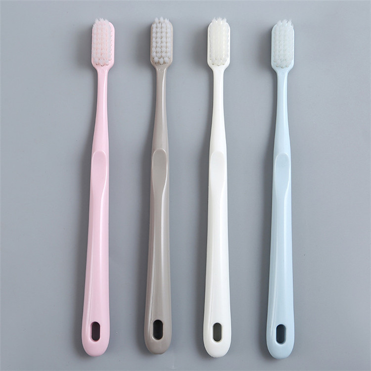 Macaron 4 piezas cepillo de dientes con vaina paquete familiar viaje adulto cabeza grande carbón de bambú cepillo suave cepillo interdental