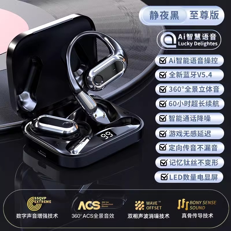柏林之声2025新款降噪运动开放式蓝牙耳机挂耳式智能语音声控|undefined