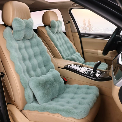 Seat cushion, seat cover – Set Single Backrest Lumbar Pillow Headrest - matcha-green-1-single-seat-1-backrest-1-neck-pillow-1-waist-pillow-bubble-plush
