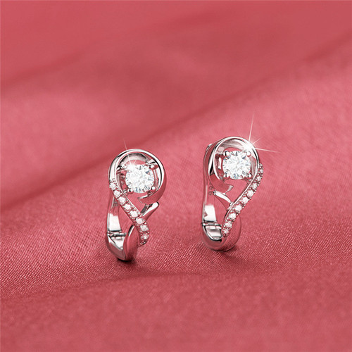 Longrui Korean style simple musical note earrings, cross-border new women's zircon love earrings and earrings