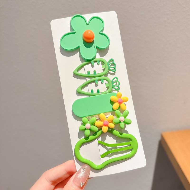 Pinza de pelo con flequillo de color dopamina, clip lateral, clip de pelo roto lateral, tocado de bebé para niños, clip de pico de pato, horquilla femenina