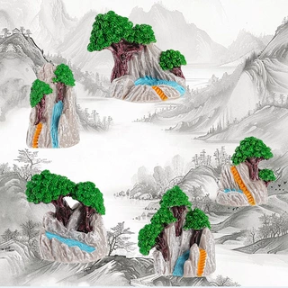 微景观创意仿真假山树 苔藓DIY园艺生态瓶造景场景装饰品配件小摆