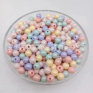 亚克力珠光马卡龙直孔圆珠diy幻彩手工串珠手链包包链散珠子配件
