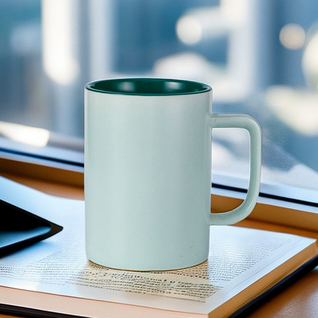 Ceramic capacious handle with glass, for beloved