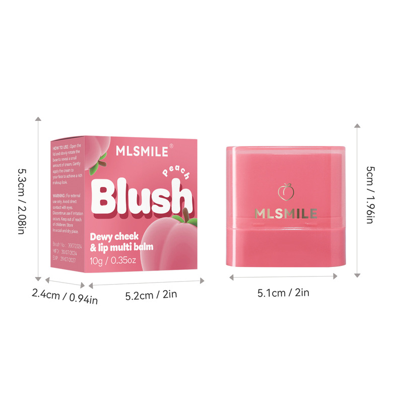 MLSMILE 国境を越えたフラットチューブフルーツブラッシュスティック 2-in-1 口紅口紅着色しやすい高光沢赤面|undefined